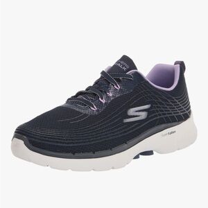 Women’s Skechers GO Walk 6-Inner Joy Sneaker, Navy/Lavender, 5.5 New with Box